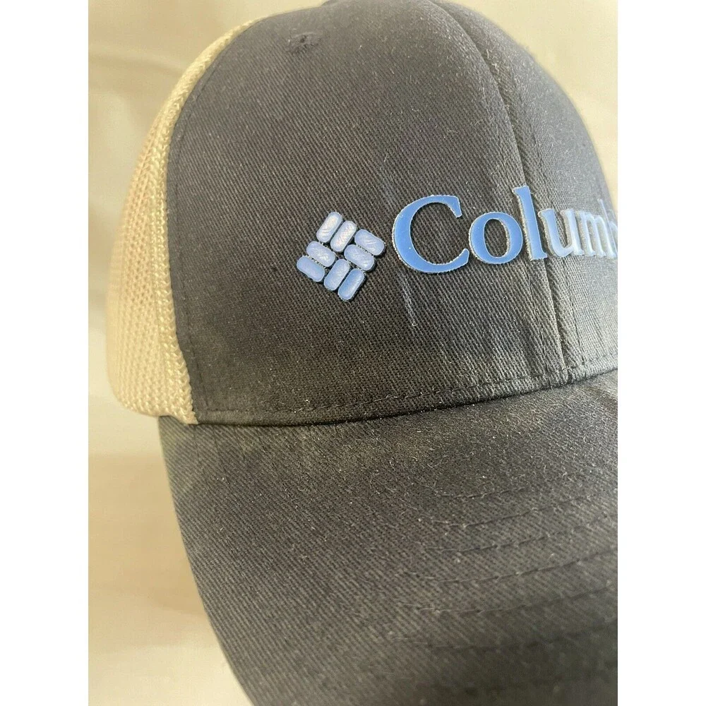 Columbia PFG Fitted Hat Cap Navy L/X Mesh Flexfit Light Weight